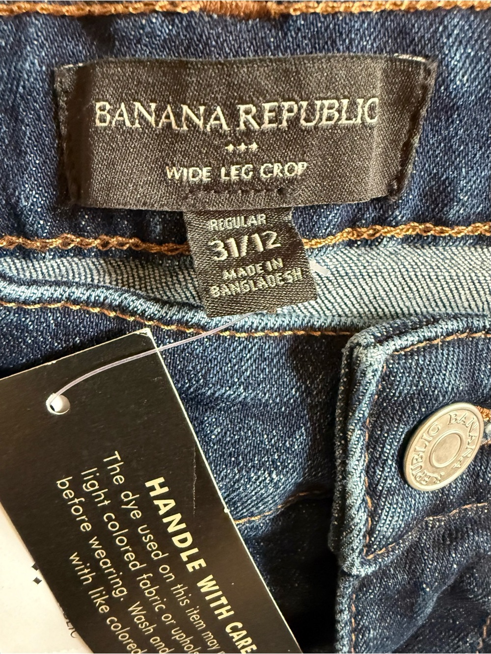 NWT Banana Republic Wide Leg Crop Jeans in Dark Indigo